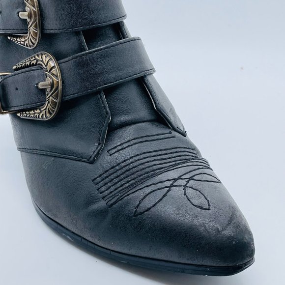 Priviliged Ankle Boots - Black "Siegal "Western Ankle Boots - Picture 11 of 16